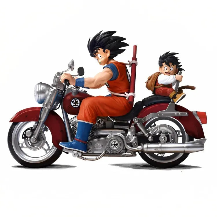 Estátua Dragon Bal - Diorama Goku & Gohan Motorcycle