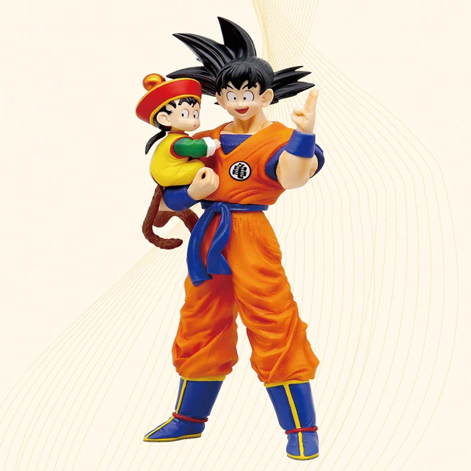 Estátua Dragon Ball - Son Goku Com Son Gohan No Colo 30 CM