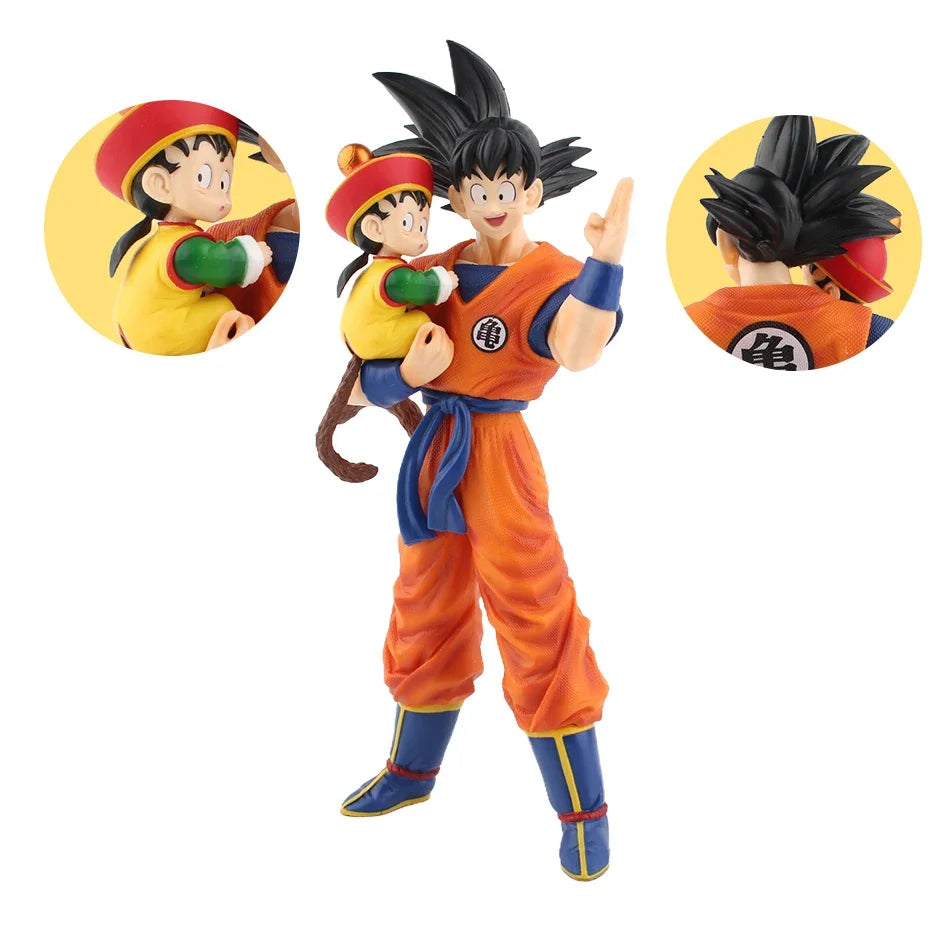 Estátua Dragon Ball - Son Goku Com Son Gohan No Colo 30 CM