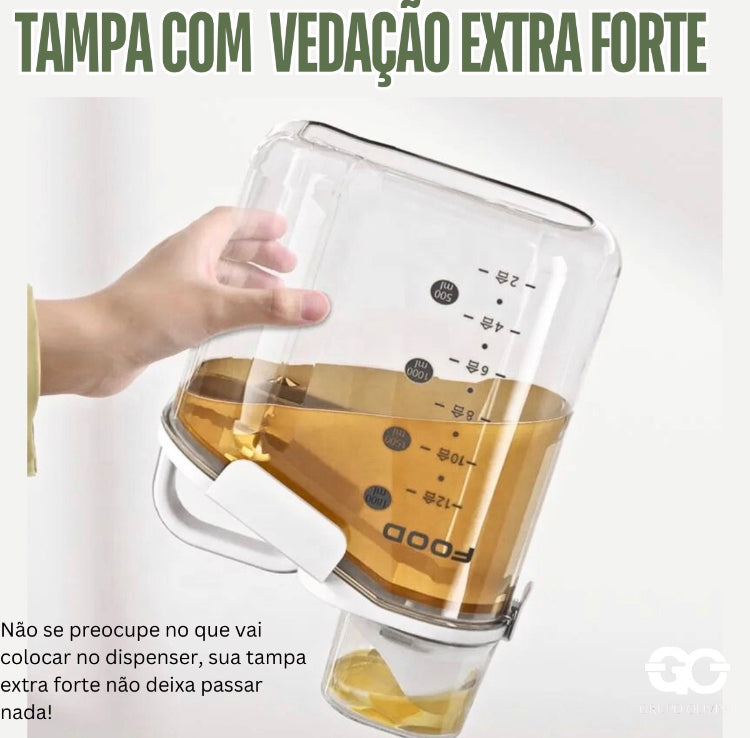 Potes Dispenser Multiuso Grão Alimentos Limpeza Tampa Medidor