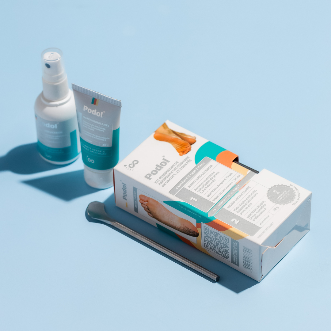Kit Podol 3 Aplicações (Amolecedor + Hidratante + Espátula)