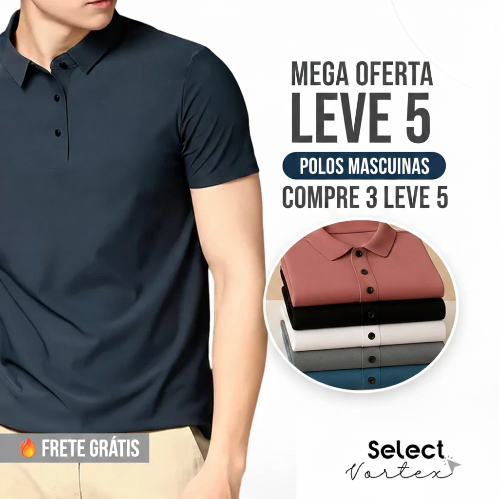 Polo Premium Ultra – Toque Gelado, Conforto Premium 🔥 Compre 3 & Leve 5
