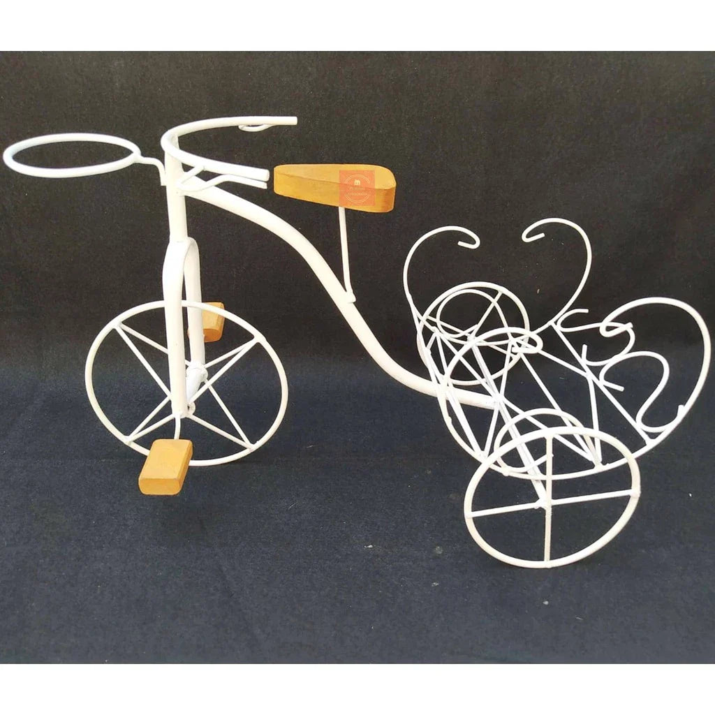 Bicicleta Decorativa de Ferro Rústica Branca