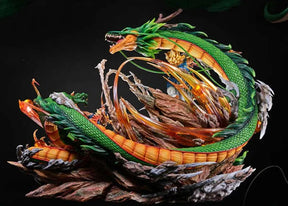 Estátua Dragon Ball - Diorama Dragão Shenlong Goku VS Vegeta 35 CM