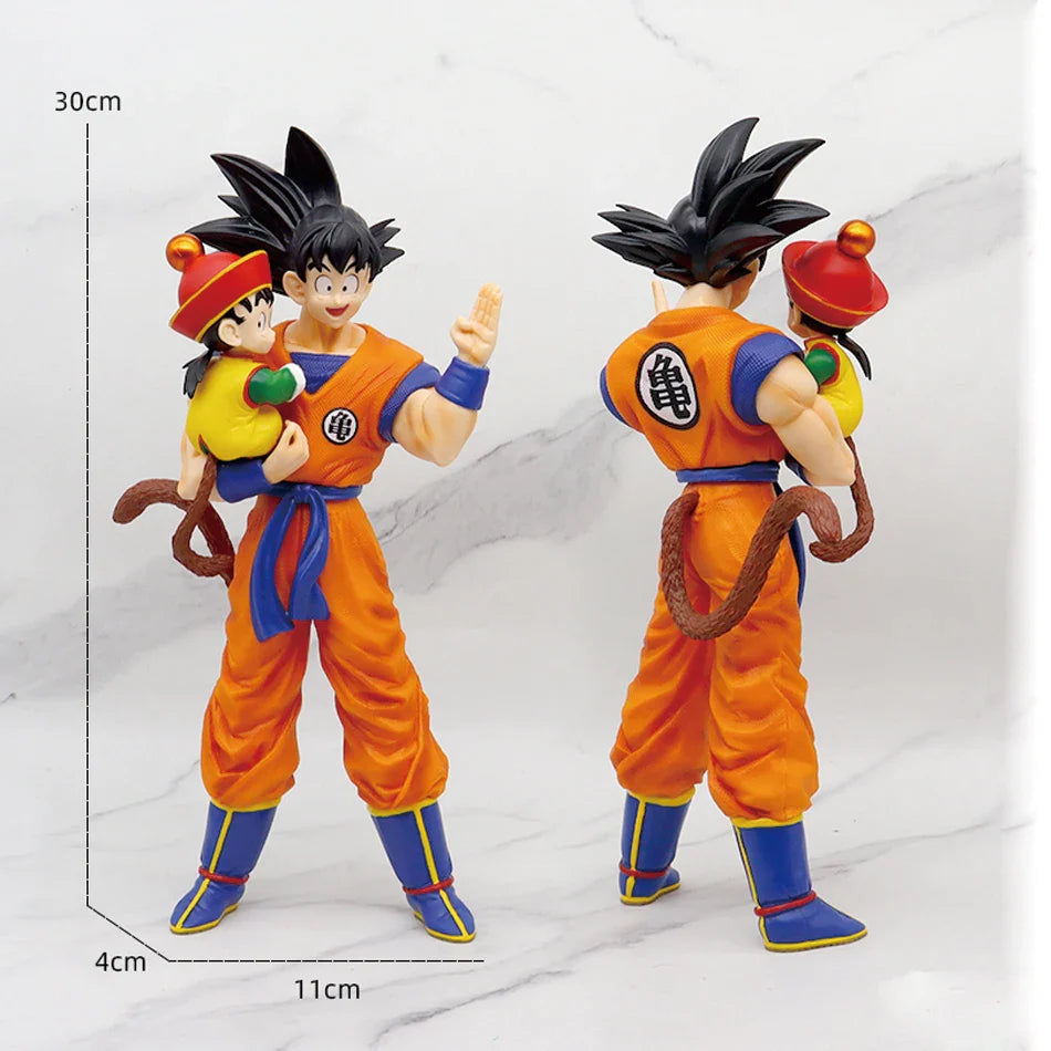 Estátua Dragon Ball - Son Goku Com Son Gohan No Colo 30 CM