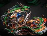 Estátua Dragon Ball - Diorama Dragão Shenlong Goku VS Vegeta 35 CM