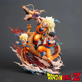 Estátua Dragon Ball - Diorama Son Goku Son Goten Son Gohan 28 CM