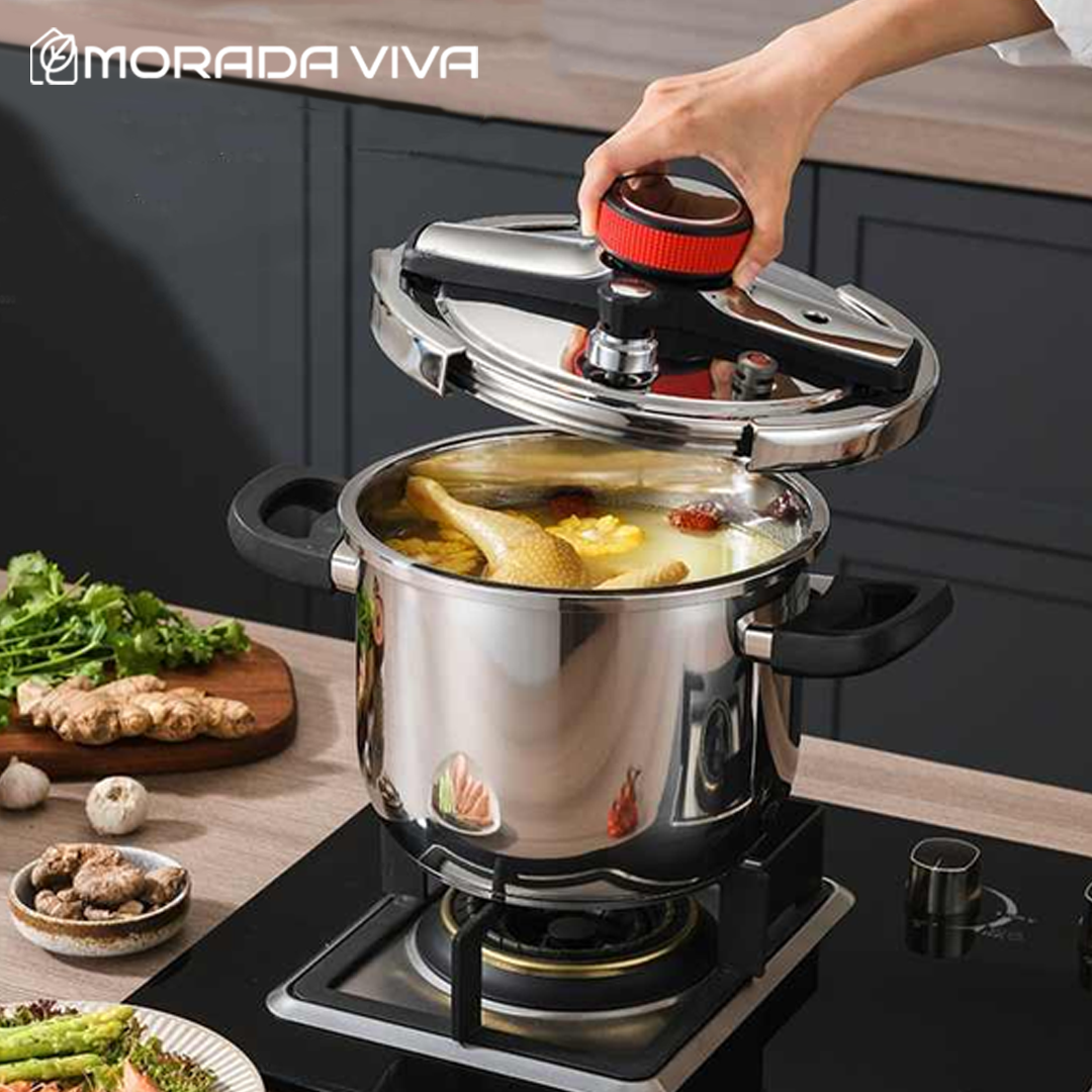 [Compre 1 e Leve 2] Panelas de Pressão TurboChef Aço Inoxidável - Á Prova de Explosões + Brinde: Kit Utensílios