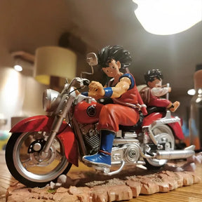 Estátua Dragon Bal - Diorama Goku & Gohan Motorcycle