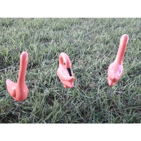 Enfeite de Jardim - Kit com 3 Flamingos em Cerâmica