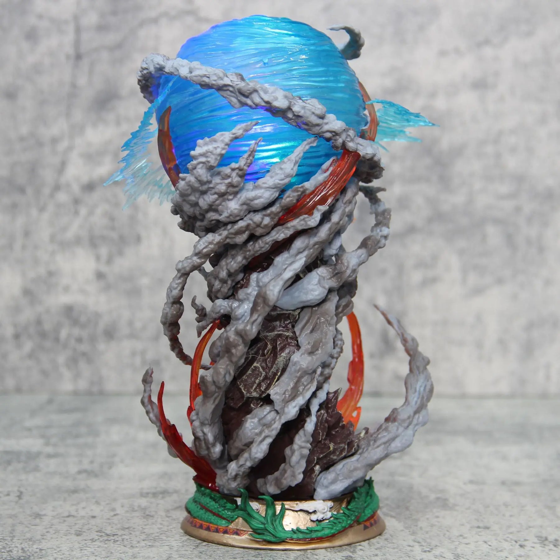 Estátua Dragon Ball - Diorama Com LED Son Goku Genki Dama 23 CM