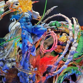 Estátua Dragon Ball - Diorama Dragão Shenlong Goku VS Vegeta 35 CM
