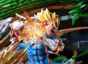 Estátua Dragon Ball - Diorama Dragão Shenlong Goku VS Vegeta 35 CM