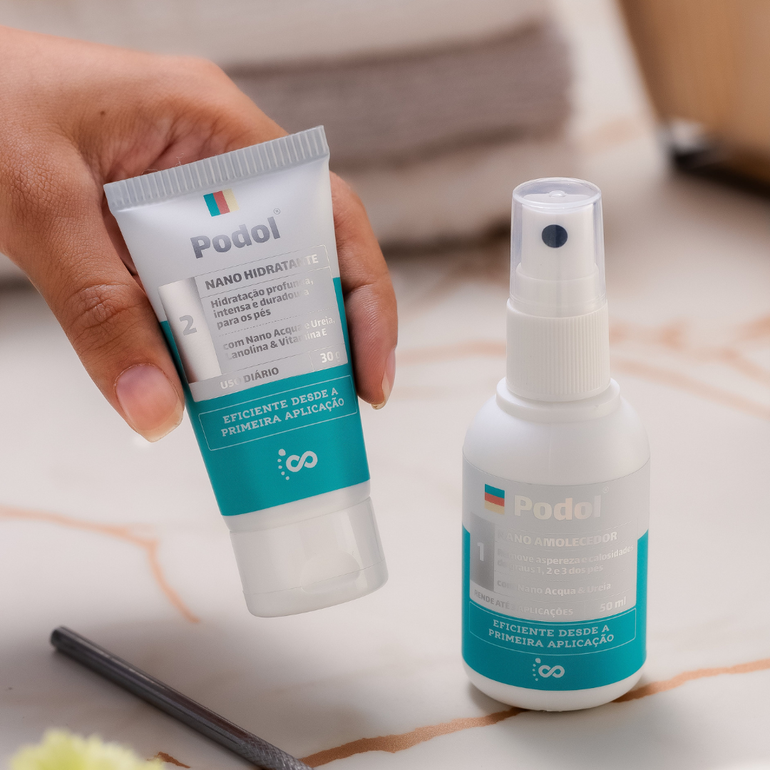 Kit Podol 3 Aplicações (Amolecedor + Hidratante + Espátula)