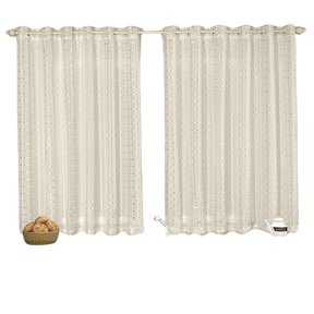 Cortina para Cozinha de Voil com Forro de Microfibra