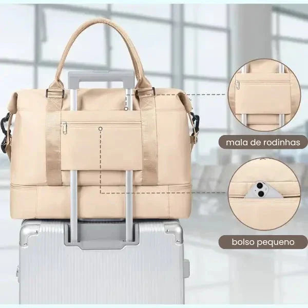 Bolsa-Mala com Bolsos Multifuncionais - Elegância Urbana + BRINDE