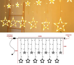 Cascata Estrela LED com 8 Funções